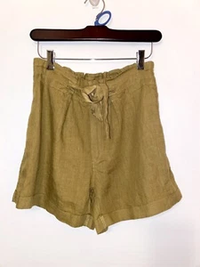 Sigrid Olsen Olive Green Linen Shorts Size Small - Picture 1 of 6