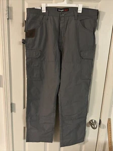 NWT Wrangler Riggs Workwear Ranger Ripstop Cotton Canvas Gray Cargo Pants 40x32 - Picture 1 of 5