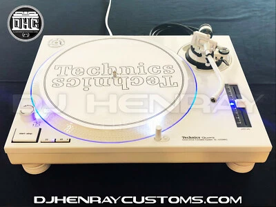 1 Tocadiscos Technics SL1200 mk2 blanco personalizado con ledes azules Halos Foto 1 de 3