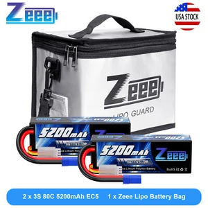 2x Zeee 11.1V 80C 5200mAh 3S Lipo Battery EC5 for RC Car Truck Boat Buggy Racing - Picture 1 of 8