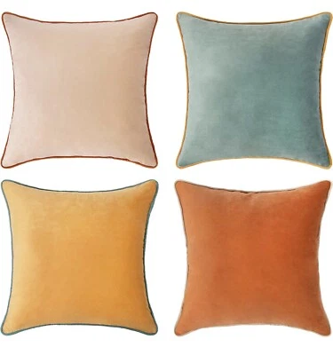 NUEVO Juego de 4 fundas de almohada de terciopelo Anthropologie Boho | 18x18 Foto 1 de 4