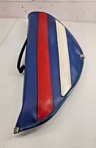 Vintage Pack Ruten Reisekoffer Retro Vinyl rot weiß blau Angelrute Aufbewahrung - Bild 1 von 12