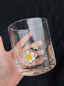 Cynthia Rowley Hand Blown Glass Daisy Tumbler Anthropologie - Picture 1 of 5