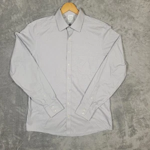 Camisa Brooks Brothers Para Hombres 16-36 Azul Milano Ajuste No Hierro Elástico Algodón Supima - Imagen 1 de 9