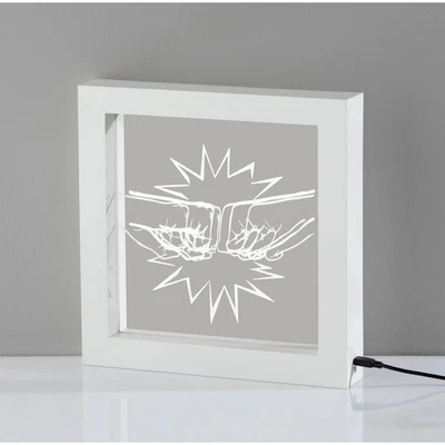 Fist Bump LED Video Caja Lámpara Blanco Foto 1 de 4