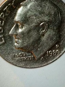1989 P Roosevelt Dime, DDO/DDR Broadstruck, Struck Through Grease - Picture 1 of 7