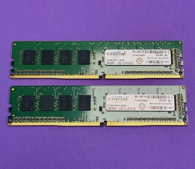 Crucial 8GB (2x4GB) PC4-17000 DDR4-2133MHzDesktop Memory RAM CT4G4DFS8213.C8FAR1 - Image 1 of 3