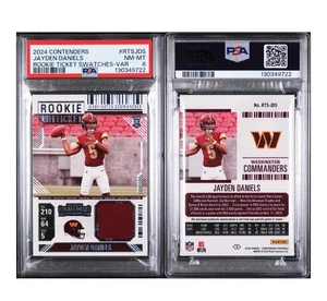2024 Contenders Rookie Ticket Jayden Daniels Patch Relic RTS-JDS Variation PSA 8 - Picture 1 of 1