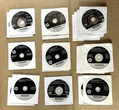 20 DISC LOT HP Restore Plus MICROSOFT WINDOWS Operating System INSTALLATION DVDs - Image 1 of 4