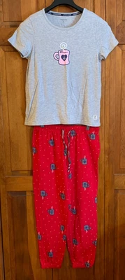 Women's Life Is Good Sleep 2 Piece Pajama/Lounge Set Tee & Pants Tag Size M - Image 1 of 4