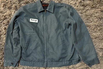 Red Kap JT22 Men's Slash Pocket Jacket Full Zip Blue Rodrigo Name Tag L - Rg - Image 1 of 4