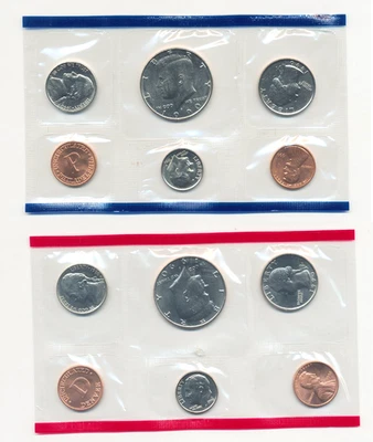 1990 US Mint 10 Coin Uncirculated Set Complete Philadelphia & Denver OGP - Image 1 of 4