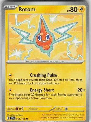 Pokemon Rotom 061/191 SV08: Surging Sparks Common NM - Image 1 of 2