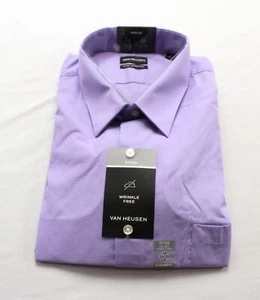 Van Heusen Men's Solid Flex Regular Fit Dress Shirt BL1 Lavender Size 2XL NWT - Picture 1 of 3