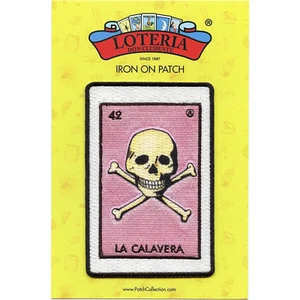 La Calavera 42 Patch Skull Mexican Loteria Card Sublimated Embroidery Iron On - Picture 1 of 4