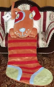 Department 56 Orange Dog Stocking Pet Club 2004 18" Plush Christmas Holiday (E) - Picture 1 of 4