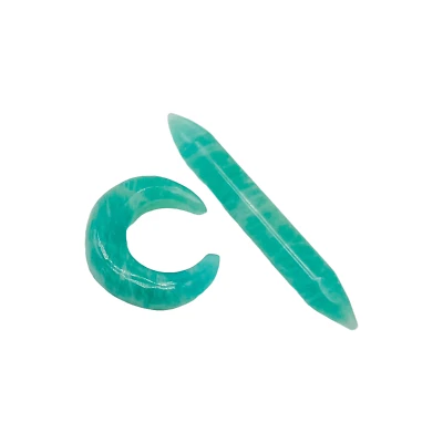 Amazonite Gemstone Handmade Septum Pincher & Tusk Spike Jewelry Pair Size 2-12mm - Image 1 of 4
