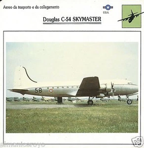 AVIAZIONE DOUGLAS C-54 SKYMASTER USA AERONAUTICA DETTAGLI SUL RETRO SCHEDA - Picture 1 of 1