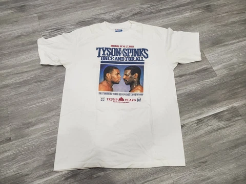 Vintage L 1988 Tyson vs Spinks Trump Plaza T Shirt advertisement *READ Cover