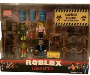 Roblox Zombie Attack Playset 20 Pieces Exclusive Virtual Code Zombie Rusher (88A - Picture 1 of 2