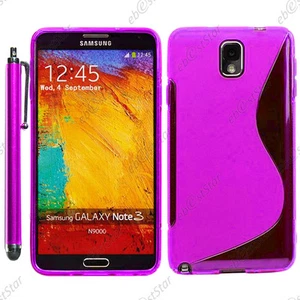 Housse Coque Silicone S-line Violet pour Samsung Galaxy Note 3 N9000 + Stylet - Photo 1 sur 1