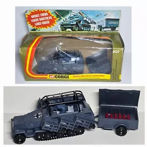 Vintage Corgi Hanomag Sdkfz 251/1 Rocket Launcher and Rocket Trailer No. 907 - Picture 1 of 10