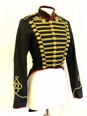 Women's Military Hussar Officers Black Tailcoat Ring Master Hussar Tunic Jacket - Image 1 of 4