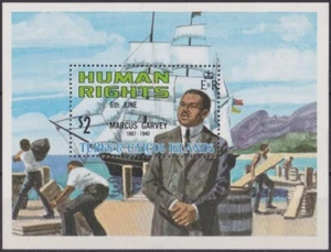 F-EX58199 TURKS & CAICOS MNH 1980 HUMAN RIGHT MARCUS GARVEY SHIP. - Picture 1 of 2