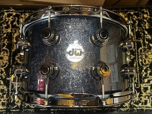 DW 8" x 14" Collector's Series SSC Maple Snare Drum - Gun Metal Sparkle W/ BN HW - Picture 1 of 7
