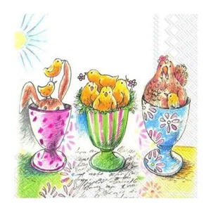 Servilletas de papel de 3 capas para huevos de Pascua pollitos almuerzo de primavera servilletas desechables - Imagen 1 de 1