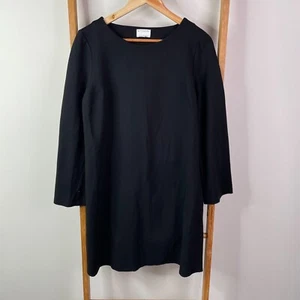 Witchery Shift Dress Womens Medium Black Knit Long Sleeve Knee Length Stretch - Picture 1 of 10