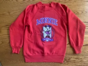 VTG 90'S DISNEY MINNIE MOUSE CREWNECK SWEATSHIRT KIDS SMALL (6-8) MADE IN USA - Picture 1 of 12