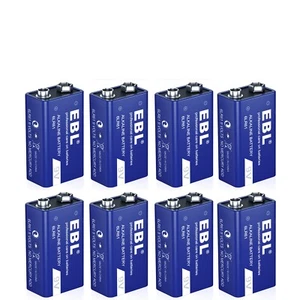 EBL 9V Alkaline Battery 6LR61 Bulk Lot , NO Mercury Lot - Picture 1 of 10