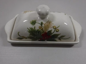 Maxcera Christmas / Holiday Theme Covered Butter Dish - Picture 1 of 4
