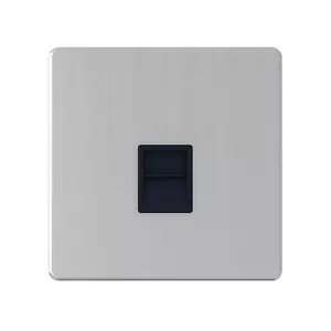 Screwless Satin Chrome Telephone Master / Slave Socket - BT Phone Socket - Picture 1 of 3