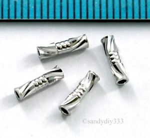 10x RHODIUM plated STERLING SILVER LASER CUT TUBE SPACER 7.8mm x 2mm BEAD #2879 - Picture 1 of 2