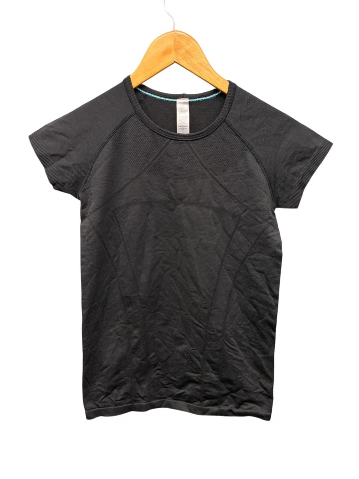 Camiseta deportiva de manga corta negra para niñas talla 14 ivivva by Lululemon Foto 1 de 4