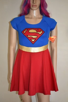 DC COMICS SUPERMAN SUPERGIRL WOMENS DELUXE EDITION HALLOWEEN COSTUME DRESS SMALL - Image 1 of 4