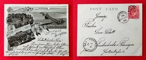 Mondschein Litho AK BRIGHTON in England 1902 Chain Pier Brücke     ( 160340 - Bild 1 von 1