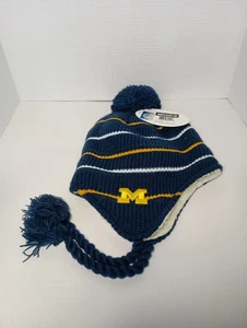 NCAA Michigan Wolverines geometrische wollige Bommelmütze mit Quaste zum Binden Einheitsgröße - Bild 1 von 5