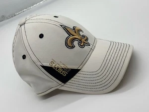 Men's New Orleans Saints Reebok White NFL Sideline Away Fitted Sz. L/XL Hat - Picture 1 of 9
