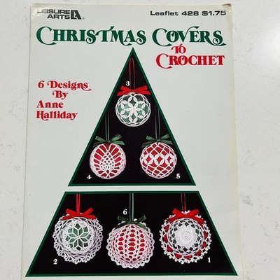 Leisure Arts Christmas Covers to Crochet Holiday Pattern Booklet Ball Ornaments - Image 1 of 3