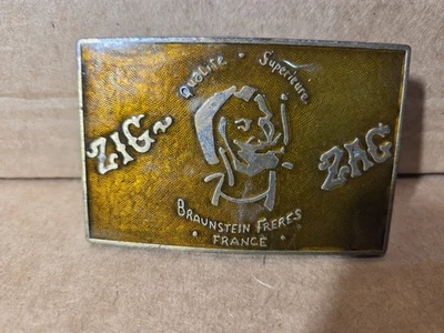 Vintage Zig Zag Man Belt Buckle Brass - Image 1 of 4
