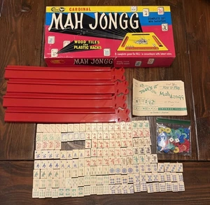 De colección MAH JONGG Juego Cardinal Madera 164 Azulejos Mah Jong 1971 - Imagen 1 de 9