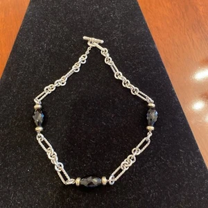 David Yurman Figaro Chain And Onyx Necklace - Picture 1 of 5