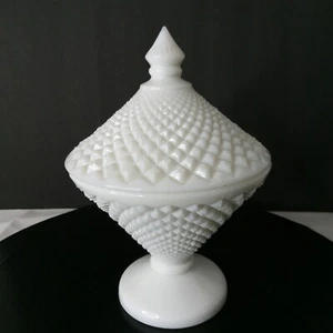 Plato de caramelo cubierto Westmoreland vintage años 50 vaso de leche blanco clavo inglés - Imagen 1 de 6