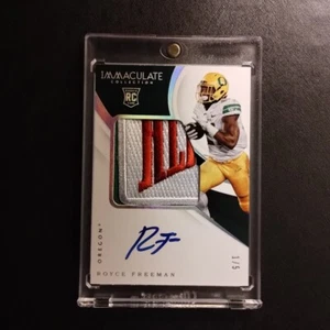 #1/5 Royce Freeman Rookie Bowl Patch Auto 2018 Panini Immaculate Oregon Ducks - Picture 1 of 7