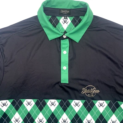 Polo de golf Blade & Grass Club para hombre manga corta XL Argyle multicolor Foto 1 de 4