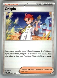 CRISPIN #105/131 Trainer Supporter Uncommon 2025 Prismatic Evolutions - Picture 1 of 2
