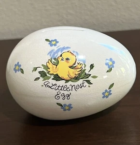 Vintage Josef Originals A Little Nest Egg Small Ceramic Piggy Bank With Plug EUC - Picture 1 of 8